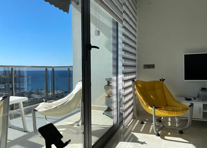 Daire Sea View 1Br Apt - Steps To Beach - Modern Residence Alanya